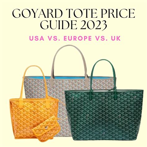 goyard tote bags price|goyard bag price 2022 euro.